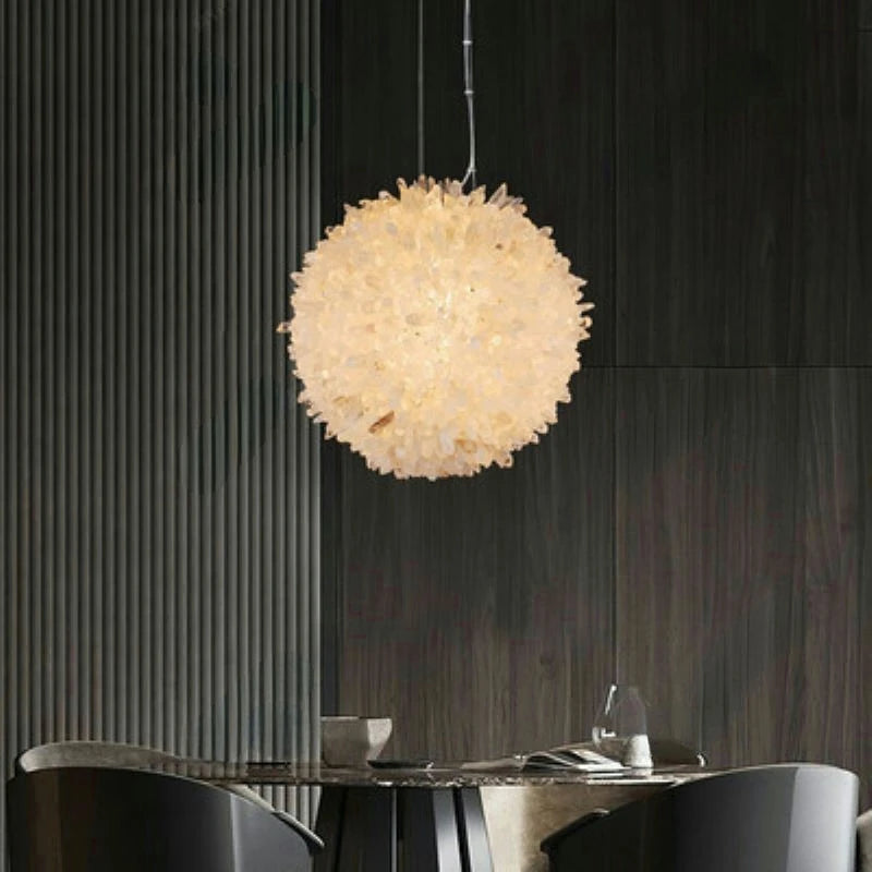 lustre moderne en cristal naturel pour décoration intérieure élégante - vue 4 sur 10