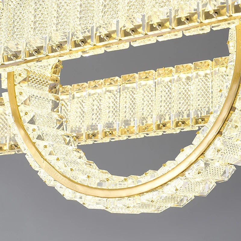 lustre led en cristal fantaisie lumière suspendue moderne - vue 7 sur 17