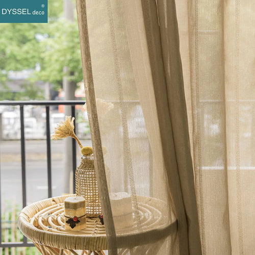 Voilage rayé style europeen americain pour salon chambre