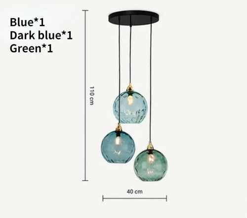 lustre verre coloré nordique moderne grain eau - vue 23 sur 29