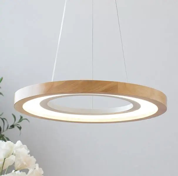 suspension ronde à led en bois pour éclairage commercial et industriel - vue 10 sur 10