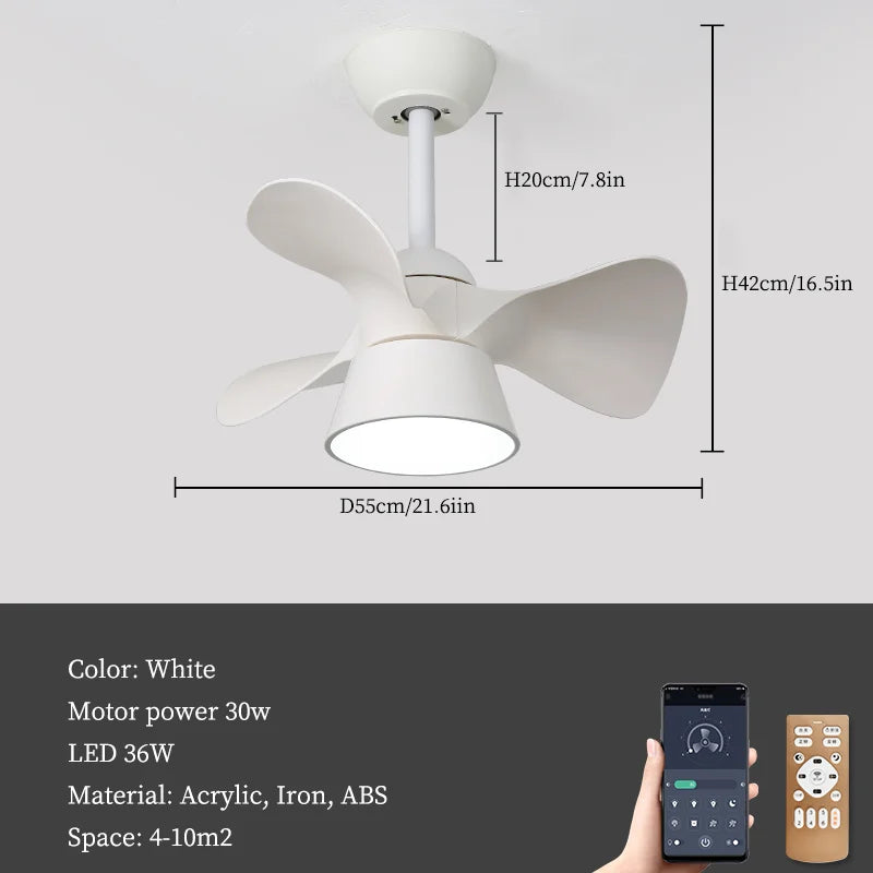 lustre moderne à led avec ventilateur pour intérieur - vue 9 sur 10