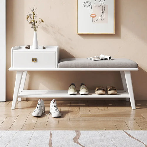 tabouret nordique en bois massif pour rangement et confort - vue 9 sur 9