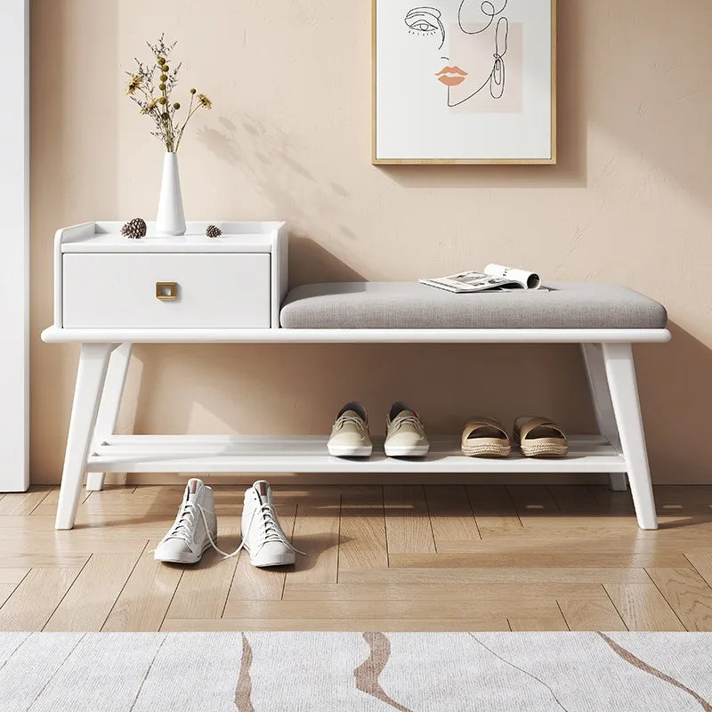tabouret nordique en bois massif pour rangement et confort - vue 9 sur 9