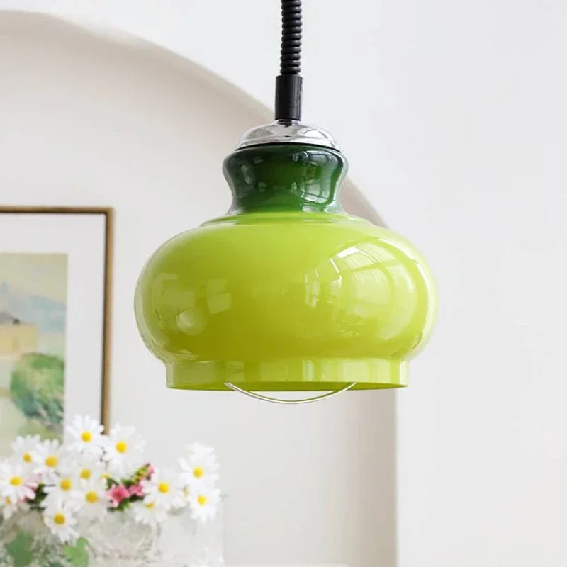 suspension en verre poire style vintage en fer moderne - vue 3 sur 9