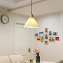 lustre led moderne avec abat-jour plissé suspendu