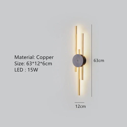 applique murale led minimaliste en laiton pour restaurant - vue 12 sur 18