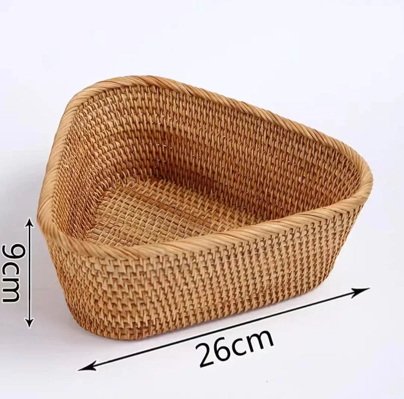 panier de rangement tissé en rotin pour cuisine et pique-nique