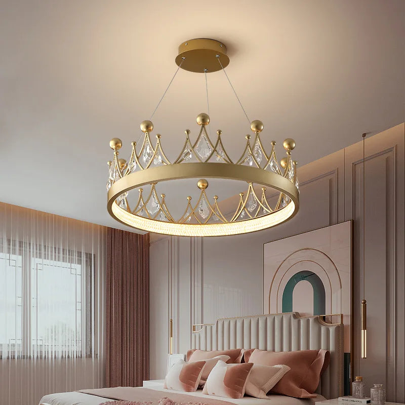 Nouveau style moderne couronne lustre en cristal nordique minimaliste salle à manger salon lustre lumière luxe chambre lampe