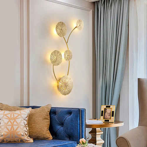 applique murale led dorée design moderne décoration intérieure - vue 7 sur 17
