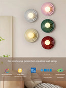 applique murale led rétro en résine luminaire mural rond japonais