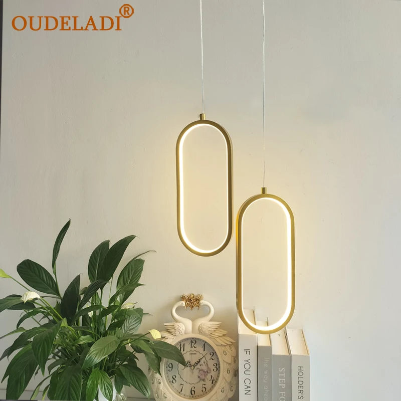 lampe suspendue led design moderne minimaliste intérieur chambre restaurant salon - vue 3 sur 10
