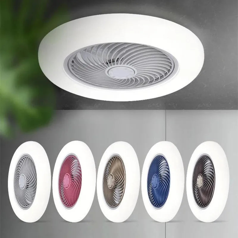ventilateur de plafond avec télécommande dimmable et lumière LED minimaliste - vue 6 sur 11