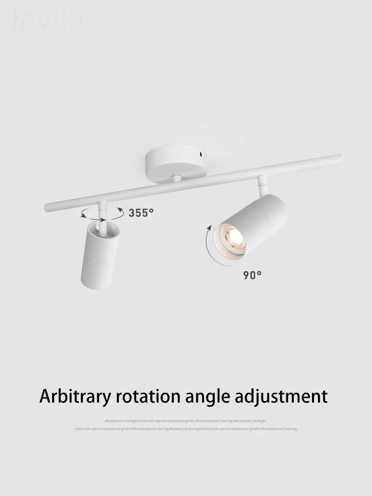 projecteur led 	gu10 sur rail en aluminium angle réglable