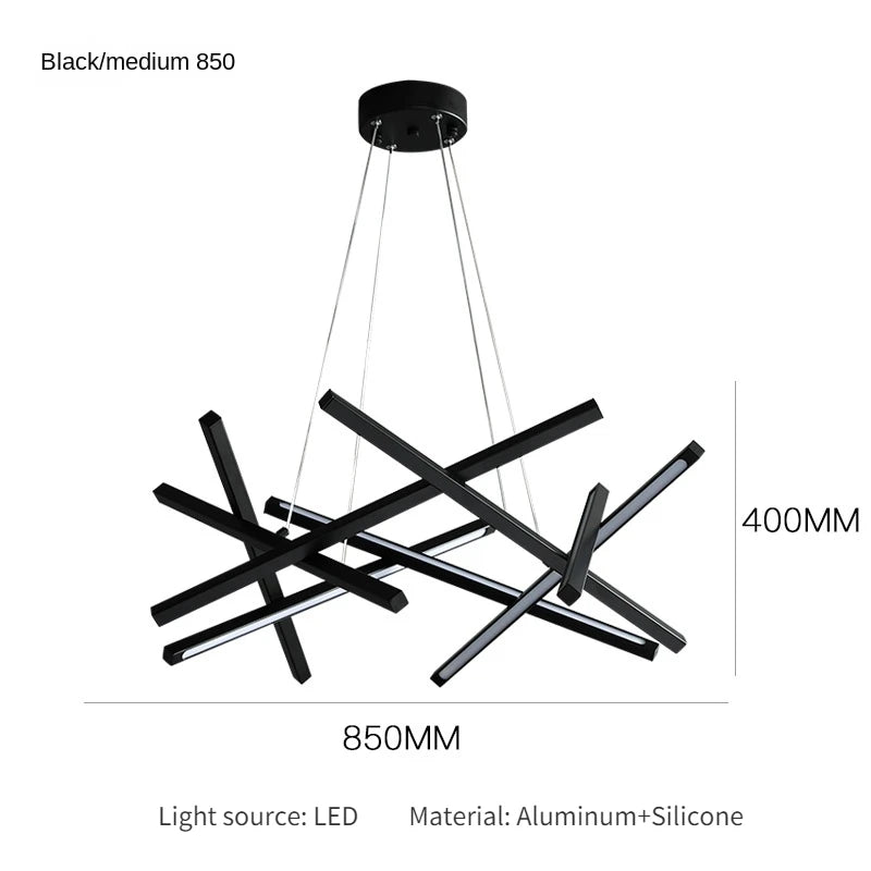 lustre minimaliste design lumière géométrique créatif et luxueux - vue 12 sur 12
