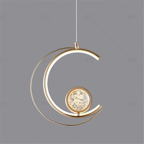 suspension en cristal de croissant de lune nordique élégante - vue 4 sur 8