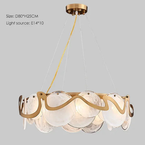 lustre post-moderne en verre simple pour salon luxueux - vue 10 sur 10