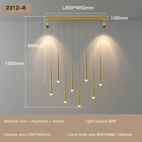 lustre moderne à led pour décoration d'intérieur haut de gamme - vue 13 sur 22