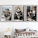 décoration murale amusante avec animaux lisant le journal