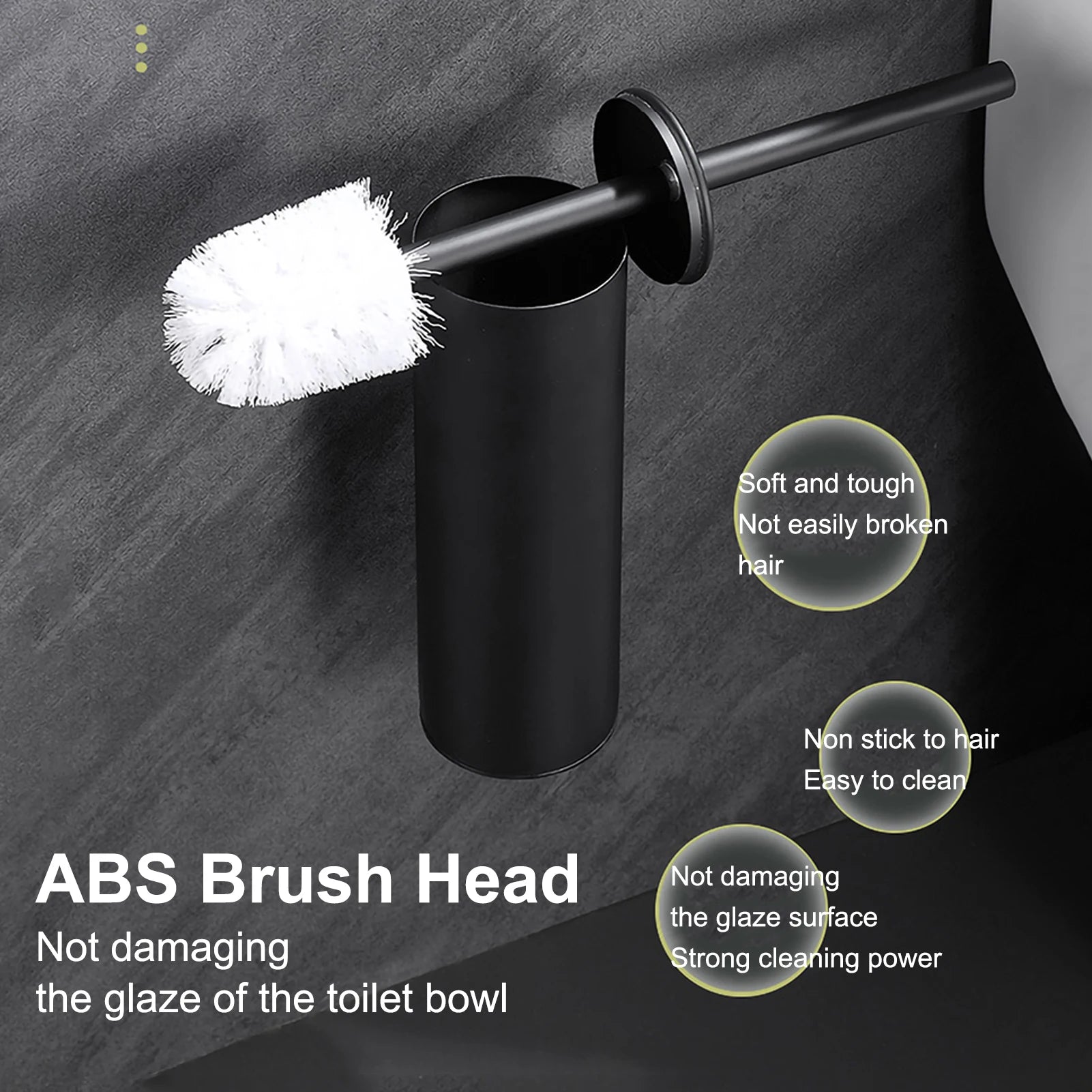 brosse de toilette murale en acier inoxydable durable pour salle de bain - vue 4 sur 7