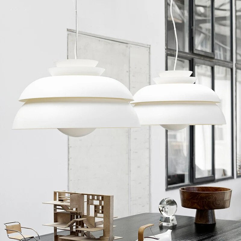 Lampe suspension nordique blanche simple