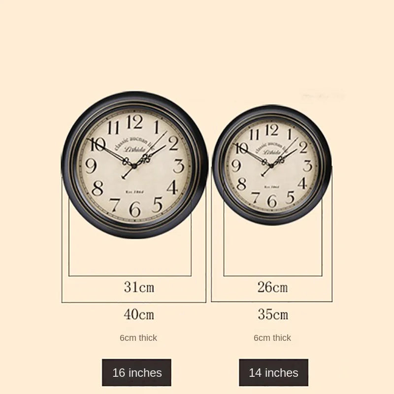 horloge murale vintage silencieuse design classique en métal - vue 10 sur 26