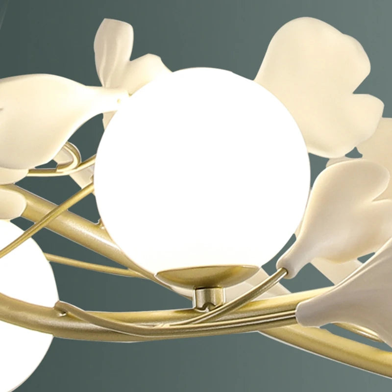 suspension lumineuse en verre design nordique ginkgo moderne - vue 5 sur 11