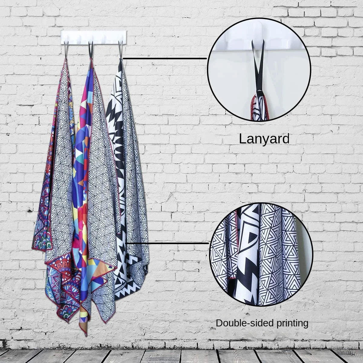 serviette de plage séchage rapide compacte jacquard rayé - vue 7 sur 7
