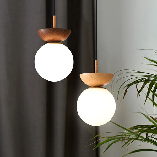 lustre suspendu en travertin jaune style nordique simple - vue 3 sur 7