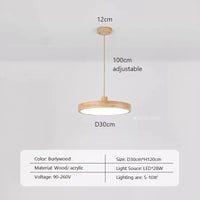 Suspension LED en bois Ultra-mince nordique