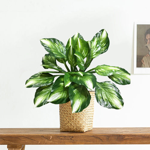 plante tropicale artificielle monstera et hosta pour décoration intérieure extérieure - vue 2 sur 6