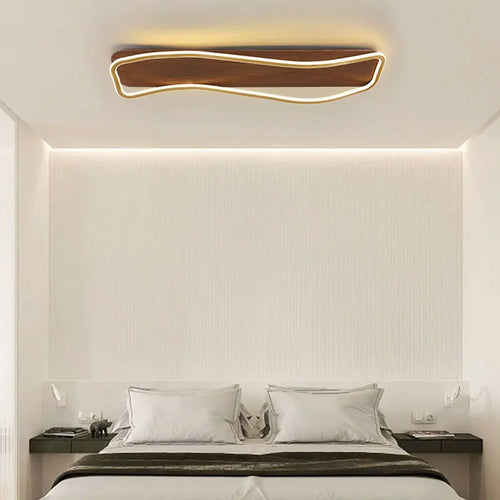 plafonnier led moderne en bois pour décoration intérieure - vue 4 sur 14
