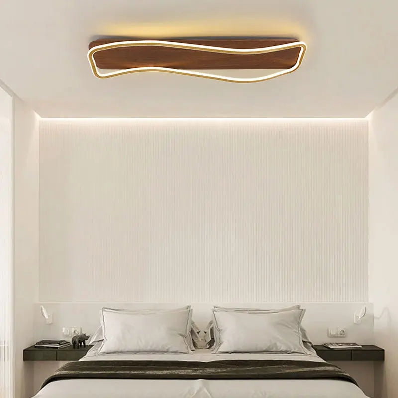 plafonnier led moderne en bois pour décoration intérieure - vue 3 sur 14
