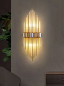 applique murale moderne en acier inoxydable et cristal décoratif