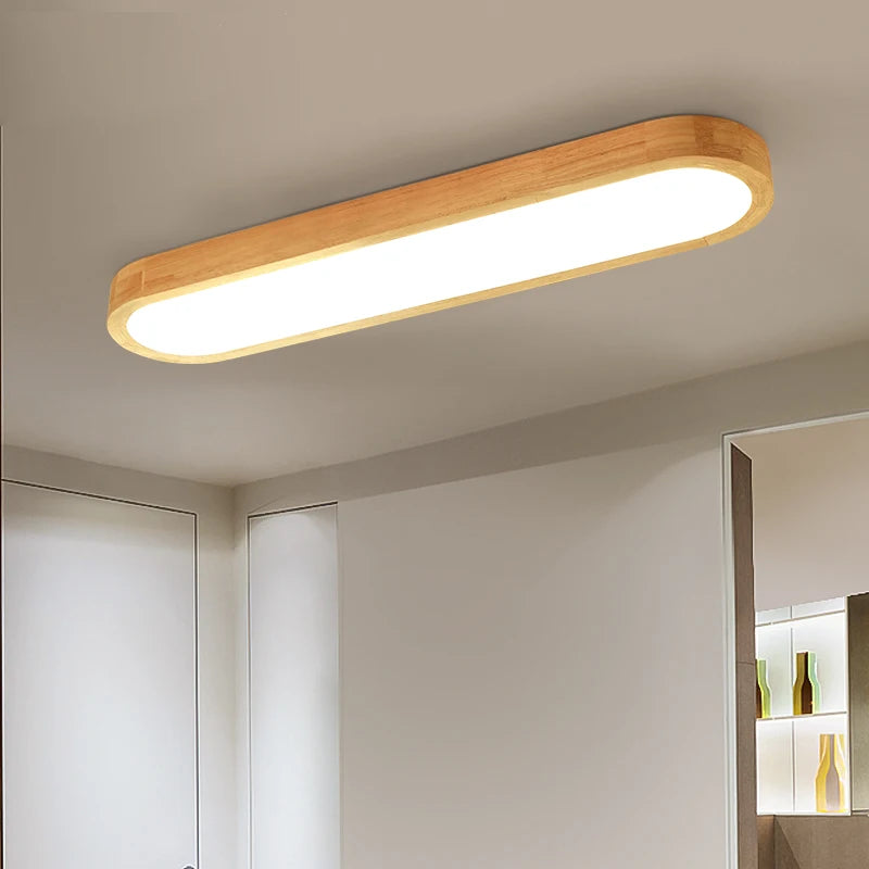 Lustre LED au Design nordique moderne en bois
