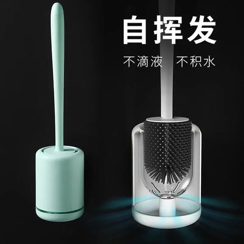 outil de nettoyage brosse de toilette avec support mural pratique - vue 6 sur 9