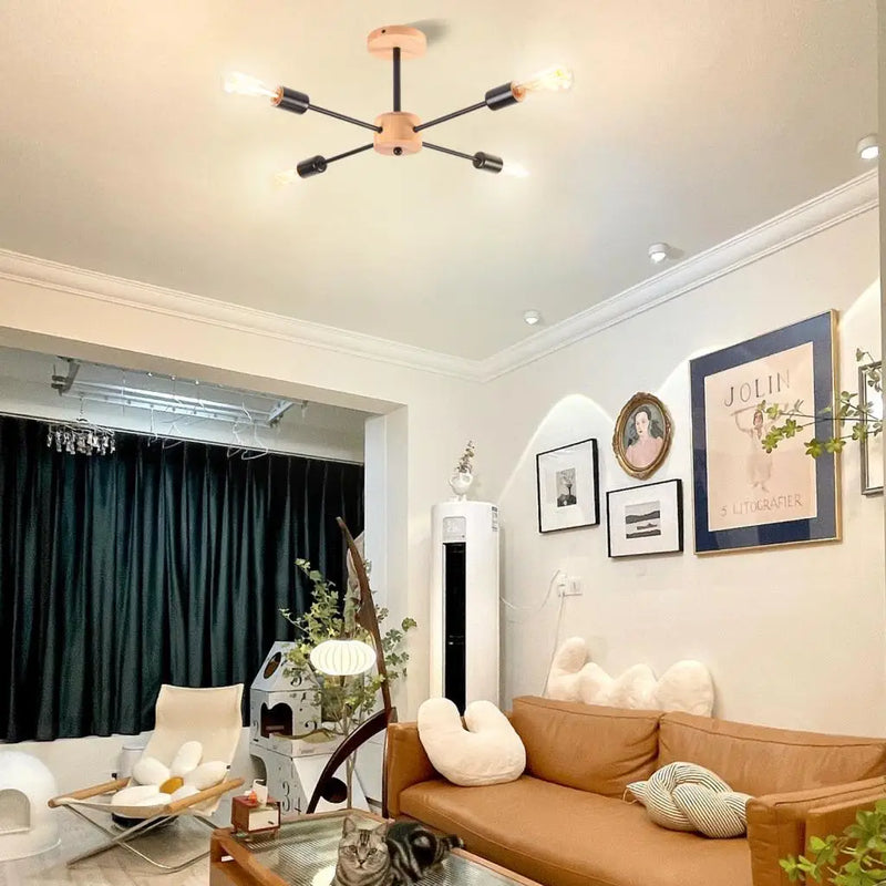 lustre moderne en forme d'araignée avec 4 prises d'éclairage