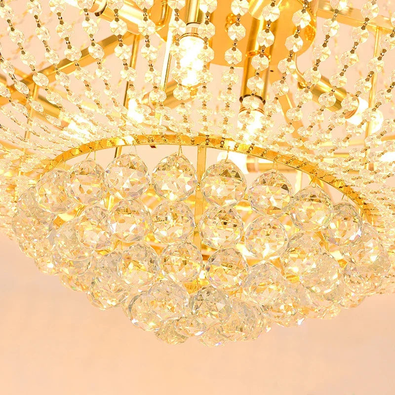 lustre moderne en cristal led pour hall d'entrée luxueux - vue 7 sur 8