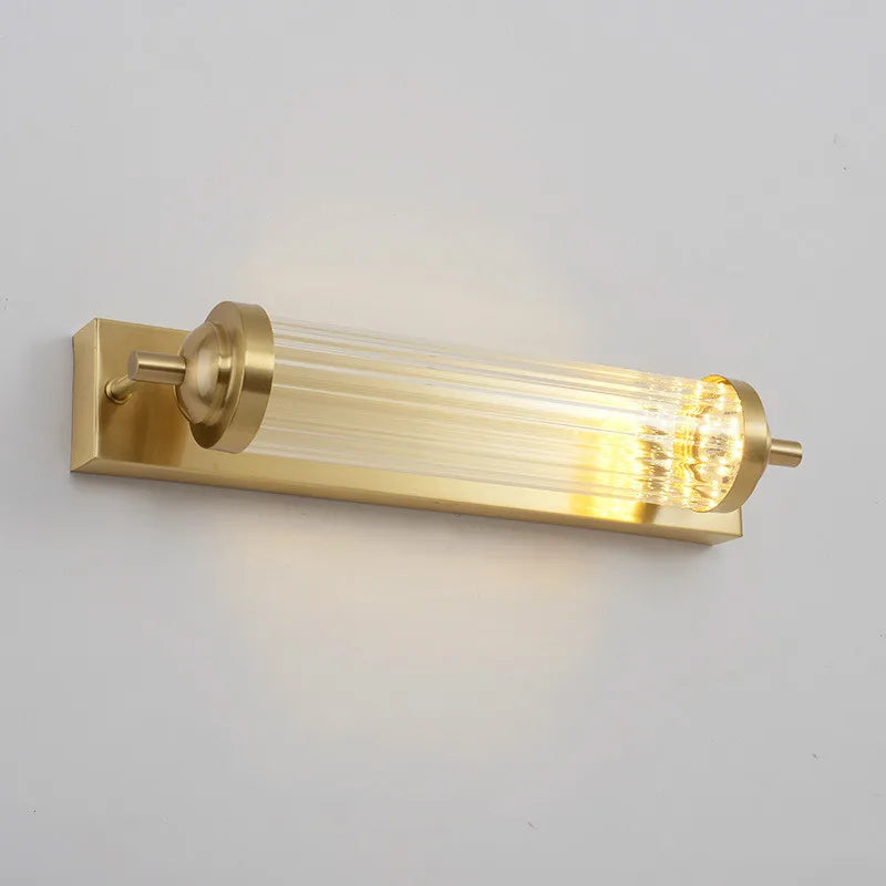 applique murale led en cristal doré pour miroir frontal - vue 6 sur 8