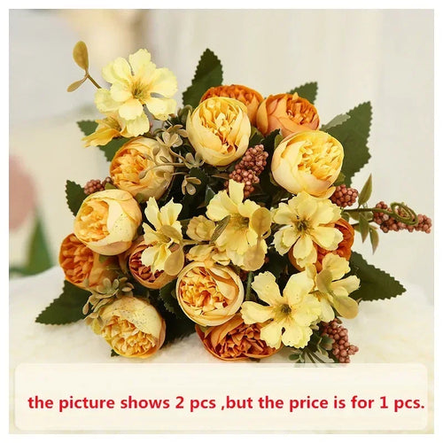 décoration de mariage fleurs artificielles en soie et plantes vertes - vue 12 sur 12