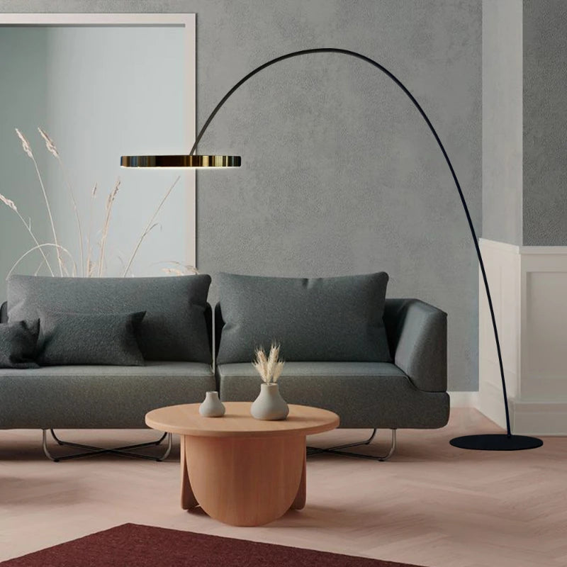 lampadaire led dimmable design nordique c anneau pour décoration maison