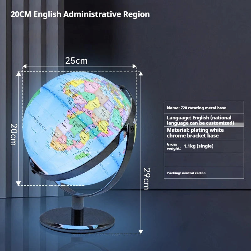 globe terrestre lumineux avec base rotative pour la rentrée scolaire - vue 14 sur 18