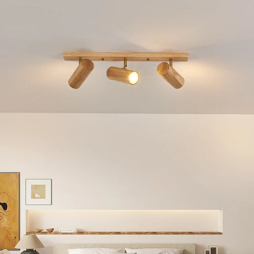 applique murale en bois style nordique led rotatif - vue 6 sur 9