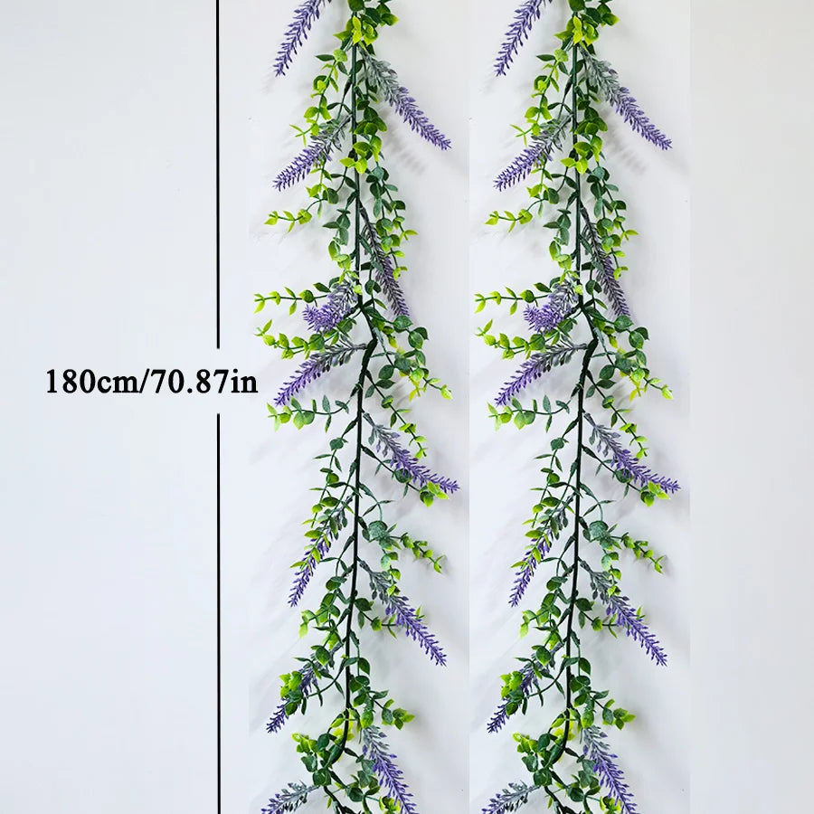 plantes d'eucalyptus artificielles et fleurs de lavande pour décoration - vue 3 sur 7