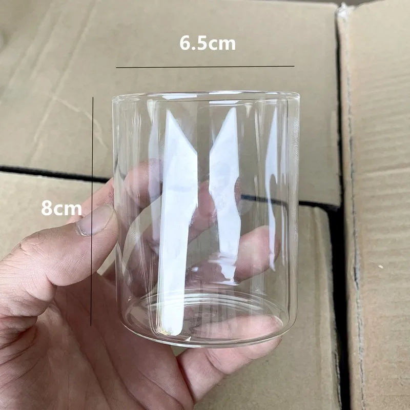 bougeoirs en verre transparent en forme de tasse décoration festive pour la maison - vue 9 sur 10