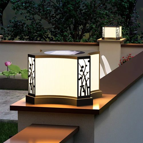 lampe solaire extérieure led en acier inoxydable pour jardin et clôture - vue 2 sur 12