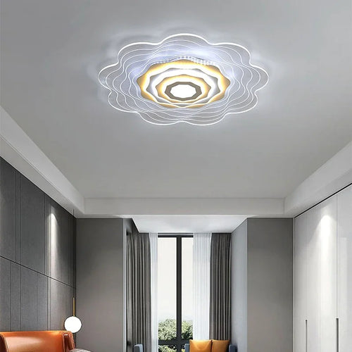 plafonnier led moderne en forme de fleur décoratif pour la maison - vue 5 sur 9