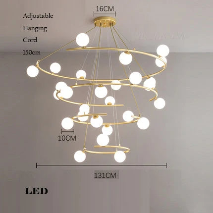 lustre créatif en fer et verre tendance pour décoration intérieure - vue 16 sur 16