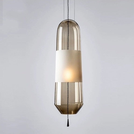 Suspension design LED avec abat-jour en verre Favia