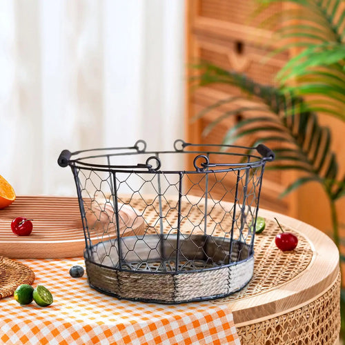 panier de rangement en fil de fer pour fruits et œufs - vue 5 sur 6